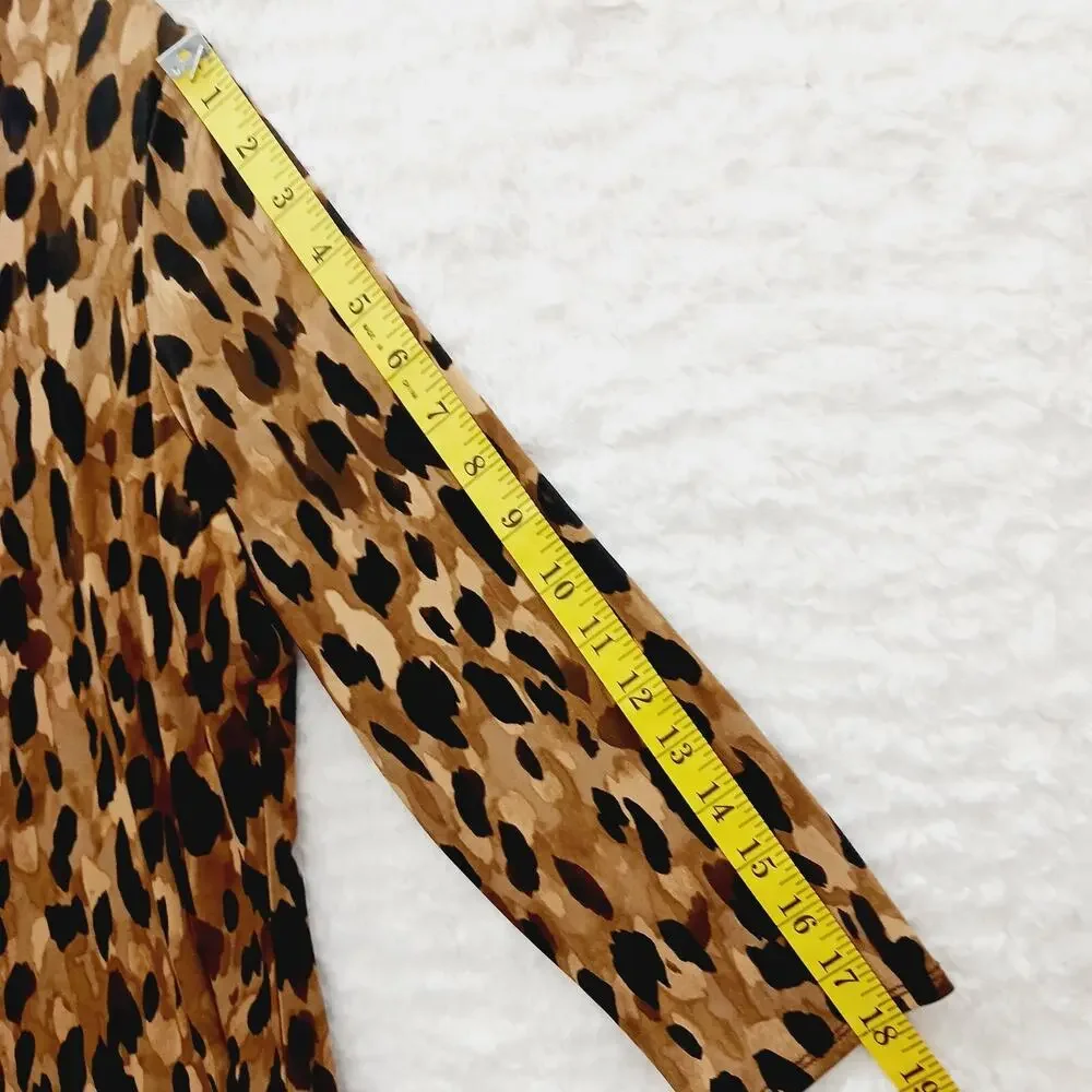Blouse Leopard Animal Y2K Siren Glam Chic Bold Femme Going Out Top Luxe Size M - Picture 5 of 10